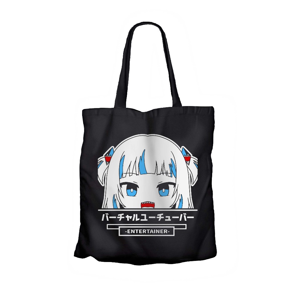 Tote bag anime vtuber GAWR GURA PEEKER - HOLOLIVE EN material canvas
