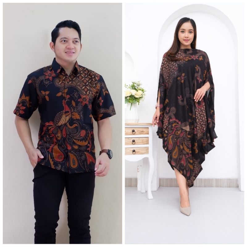 COUPLE KAFTAN,KAFTAN BATIK,COUPLE HITAM
