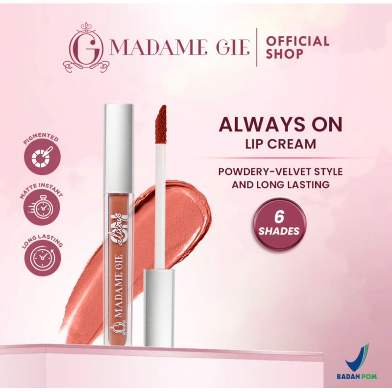 Madame Gie Always On Lip Cream - Make Up Lip Cream Lipstik gisel (new)