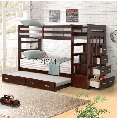 BB-02 Bunk bed kayu ranjang tingkat susun tempat tidur minimalis dipan divan besi variasi set kamar