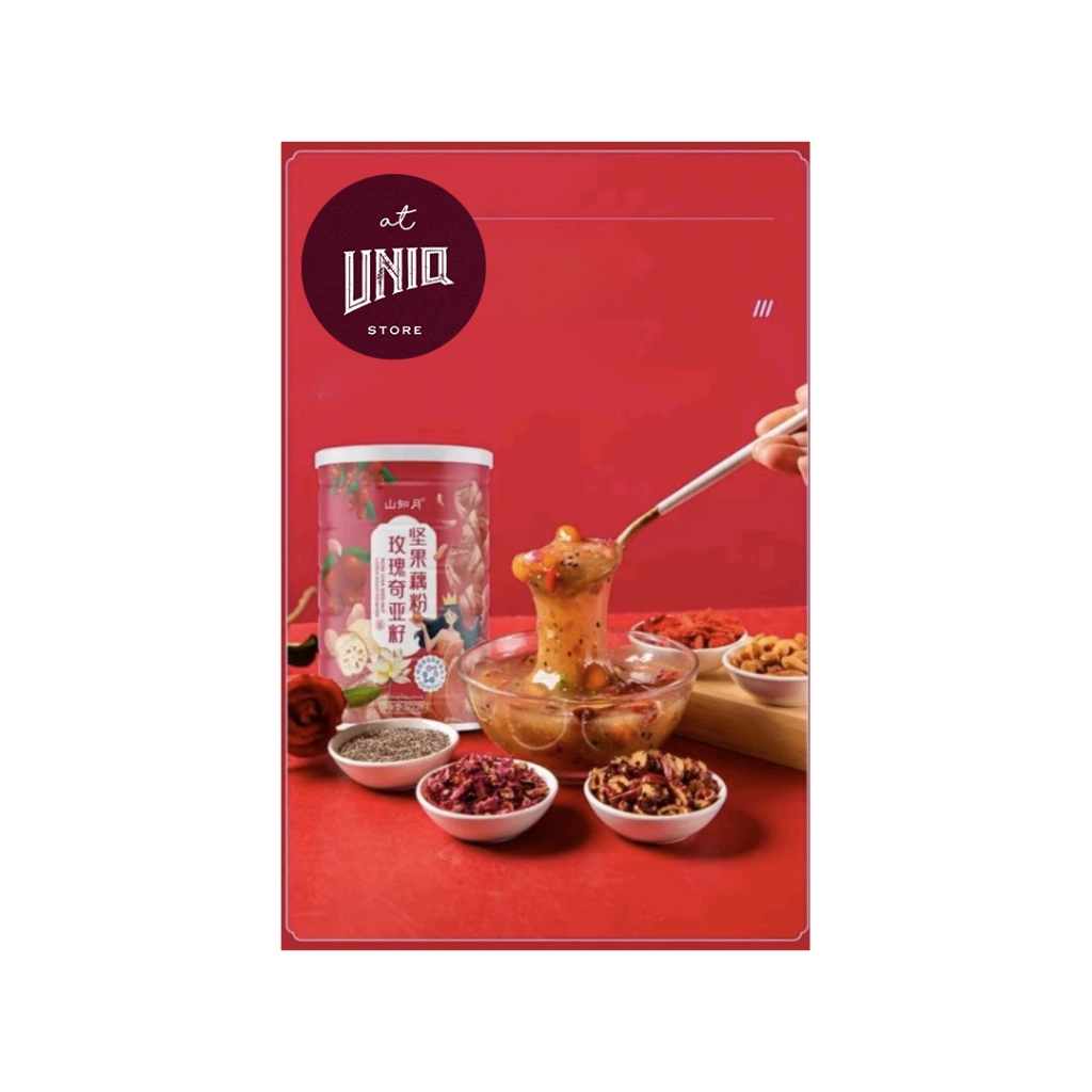 Oufen lotus root powder varian rose chia seed 3x collagen
