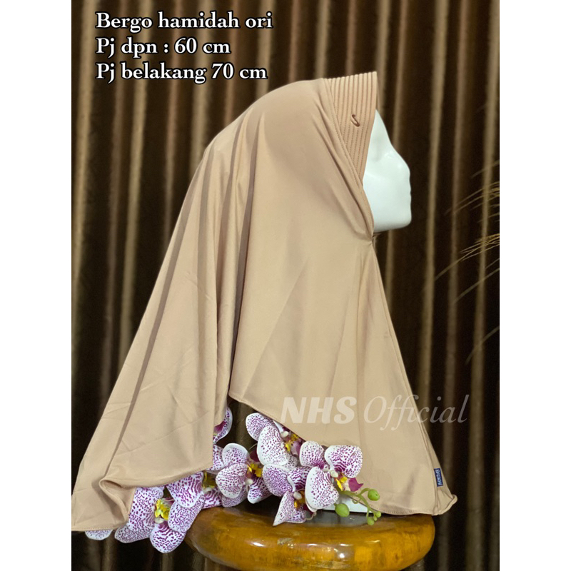 Bergo hamidah ori 100% size M  // bergo hamidah bordir pet // bergo hamidah // bergo sport // bergo 