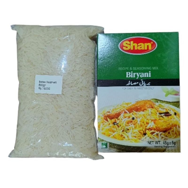 

Paket Beras basmati 500gr dan Bumbu Shan biryani