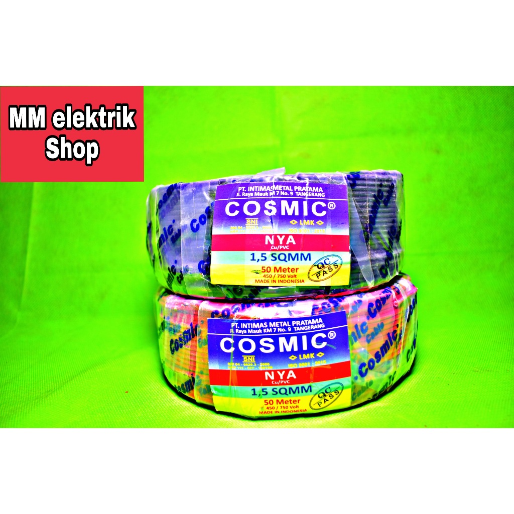 Kabel Tunggal Kawat Tembaga 1×1,5 NYA 50 Meter COSMIC