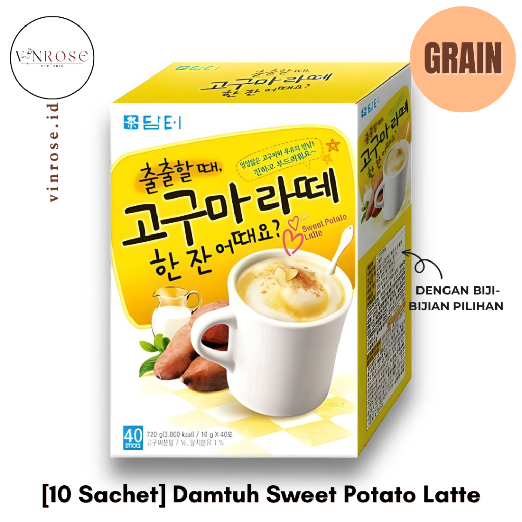 

[10 Sachet] Damtuh Sweet Potato Latte Korea/ Minuman Grain
