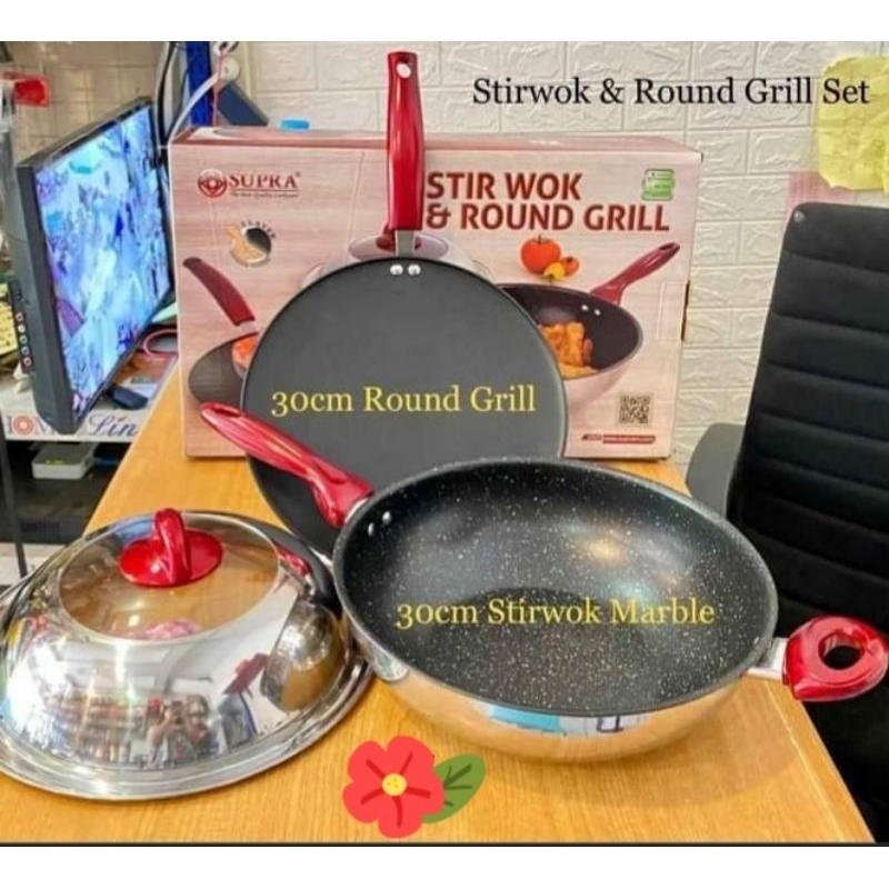 Supra Stirwok 30 cm / teflon supra set 30cm /panci supra