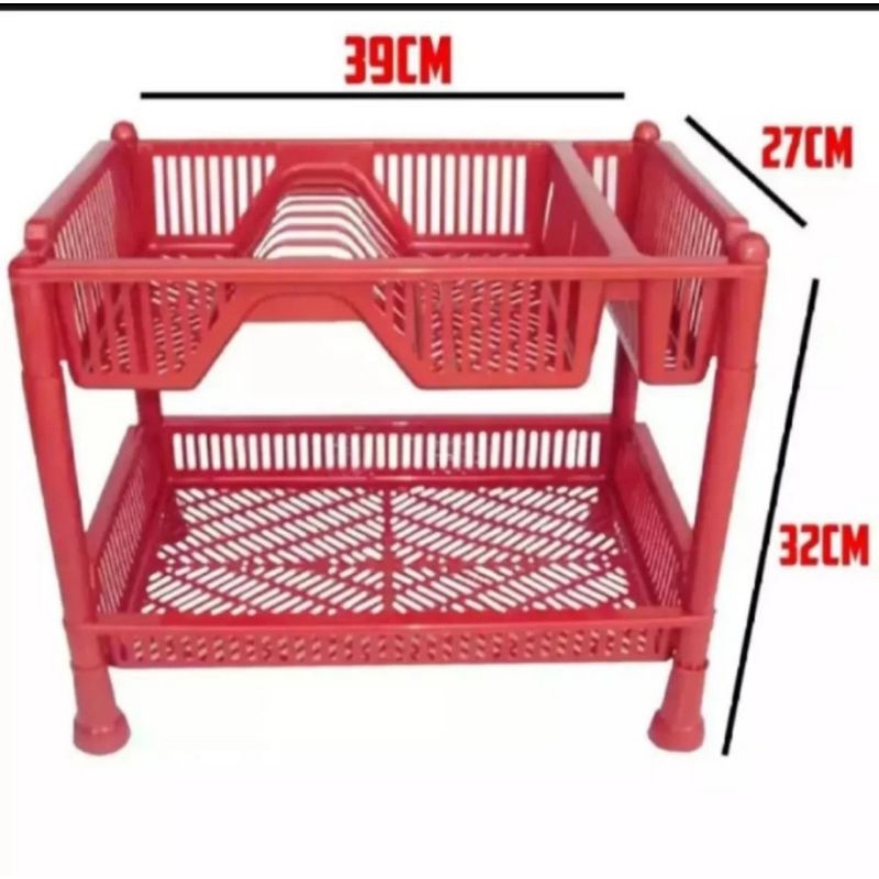 Rak Piring Plastik 2 Susun Rak Piring Gelas Plastik Serbaguna