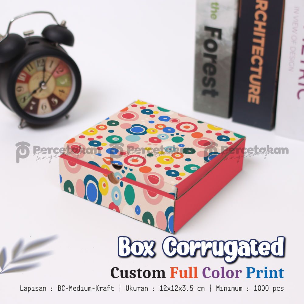 

Cetak Dus Corrugated 12x12x3.5 cm FULL COLOR Free Custom Desain/Logo | Custom Box | Kustom Dus Kemasan