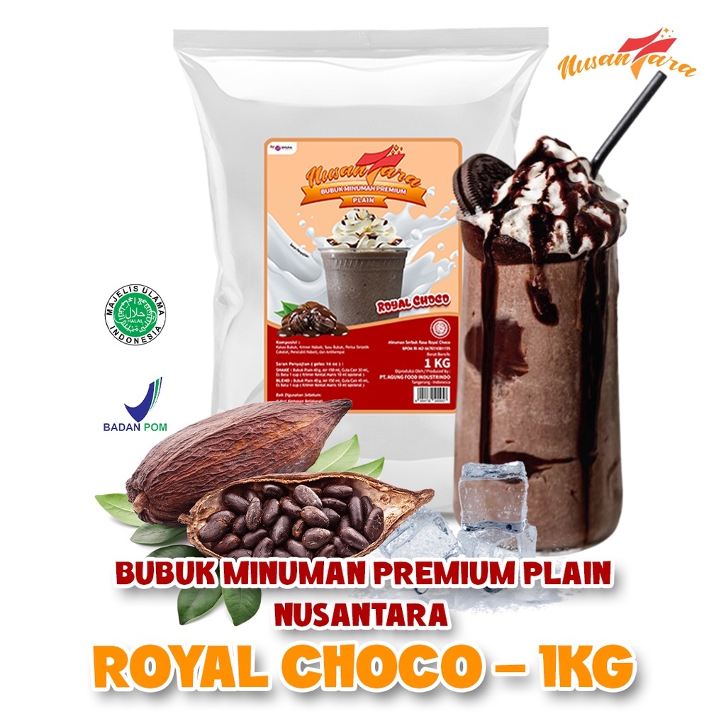 

Bubuk Minuman Premium Rasa Royal Choco 1KG / Royal Choco TANPA GULA - NUSANTARA POWDER - NUSANTARA