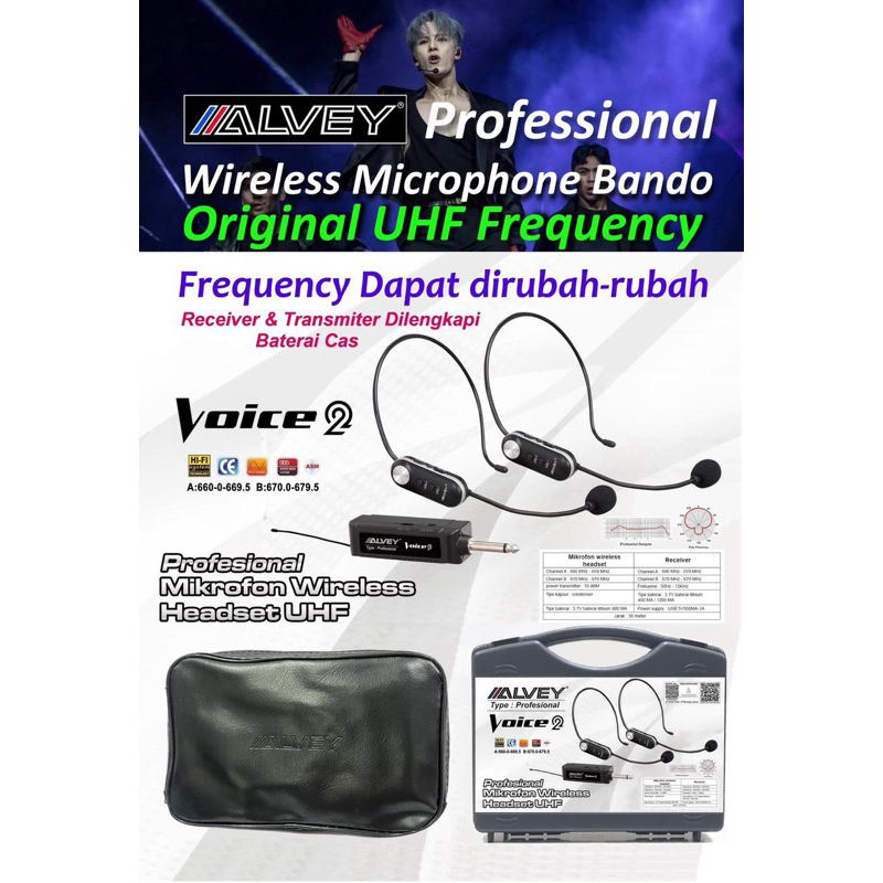 ALVEY MICROPHONE CLIP ON WIRELESS VOICE-2 Microphone Mik Mikrofon Clip On Wireless