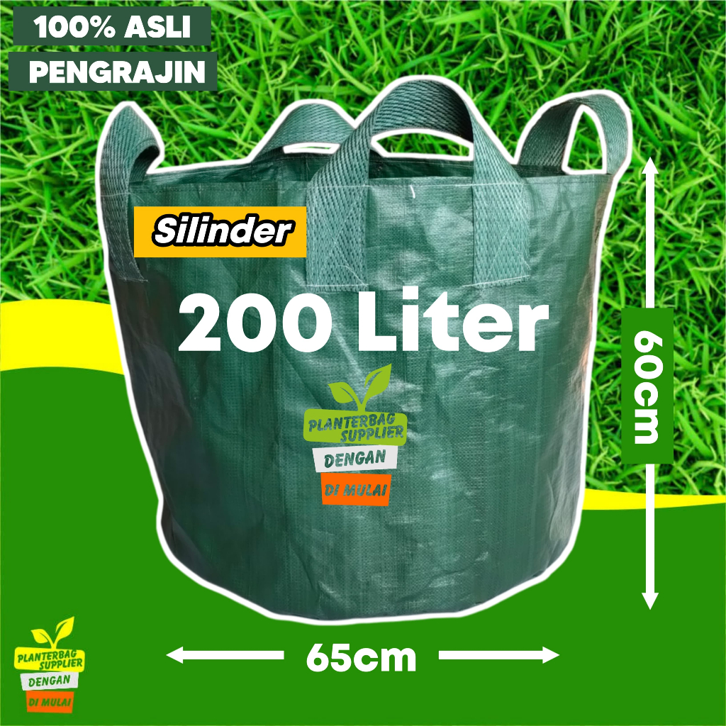 PLANTER BAG 200 LITER SILINDER HIJAU POLIBAG BESAR GROWING BAG POT