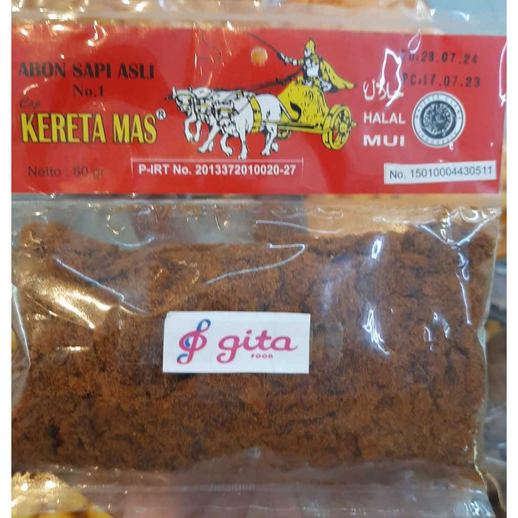 

GITA KERETA MAS ABON SAPI ASLI 80GRAM