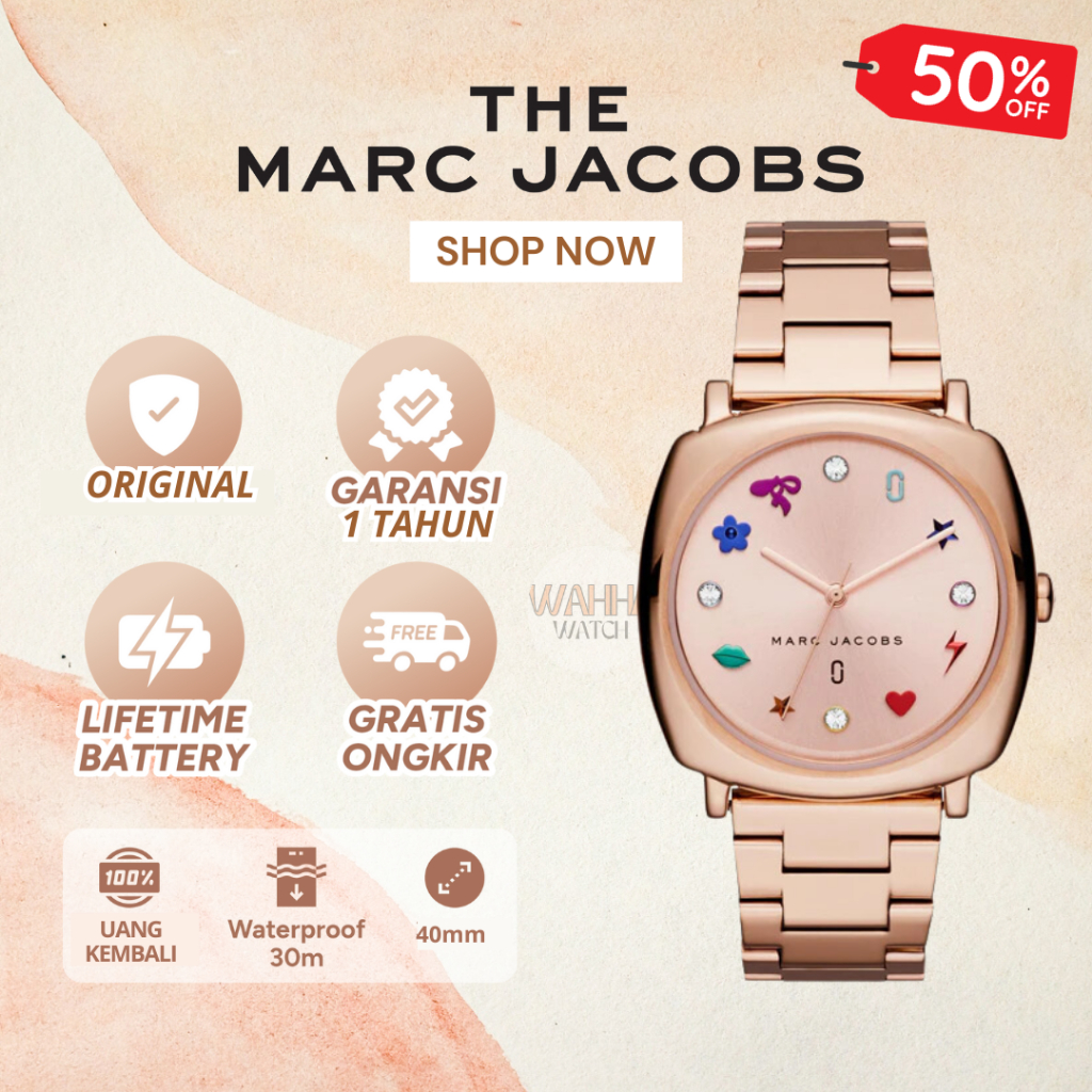 Jam Tangan Marc Jacobs MJ 3550 Mandy Rosegold Tone Watch Original [BERGARANSI]