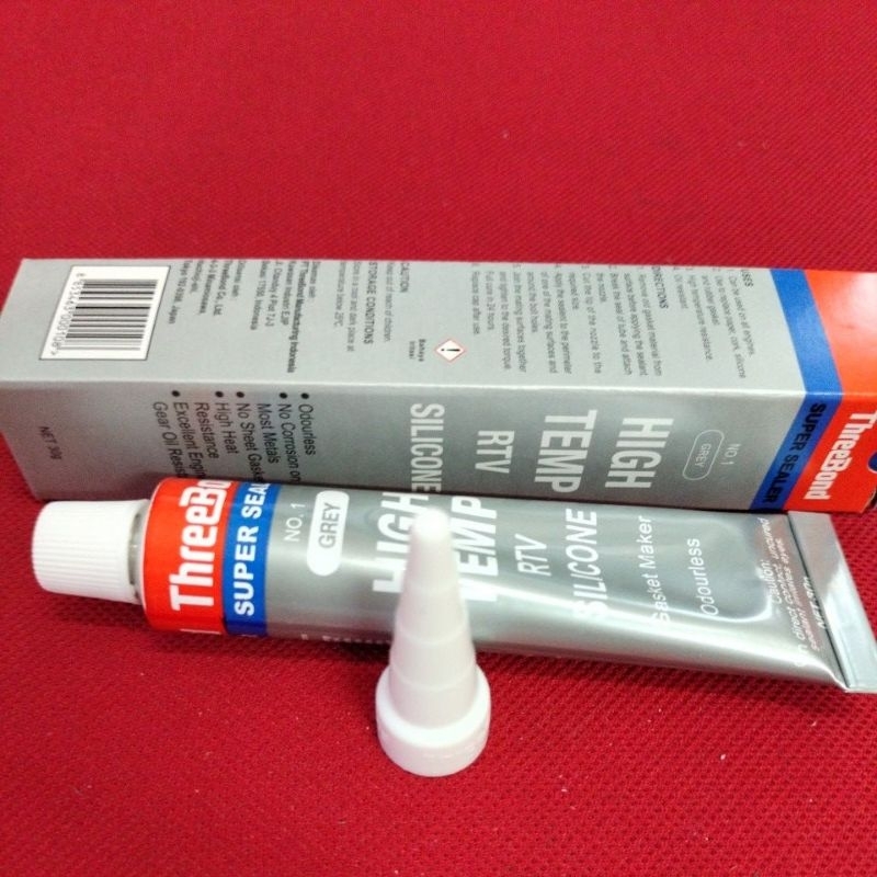 

Lem merk Threebond SUPER SEALER NO.1 HIGH Temp RTV Silicone Grey ( Abu Abu ) 30gr