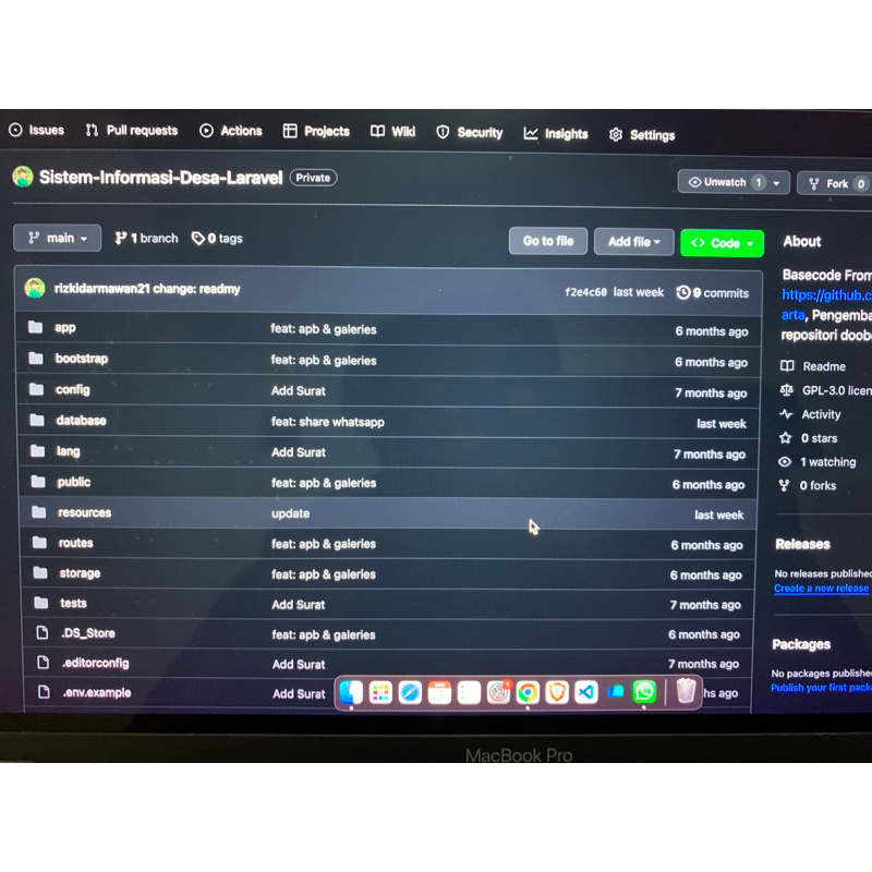 Source code laravel web des semerak