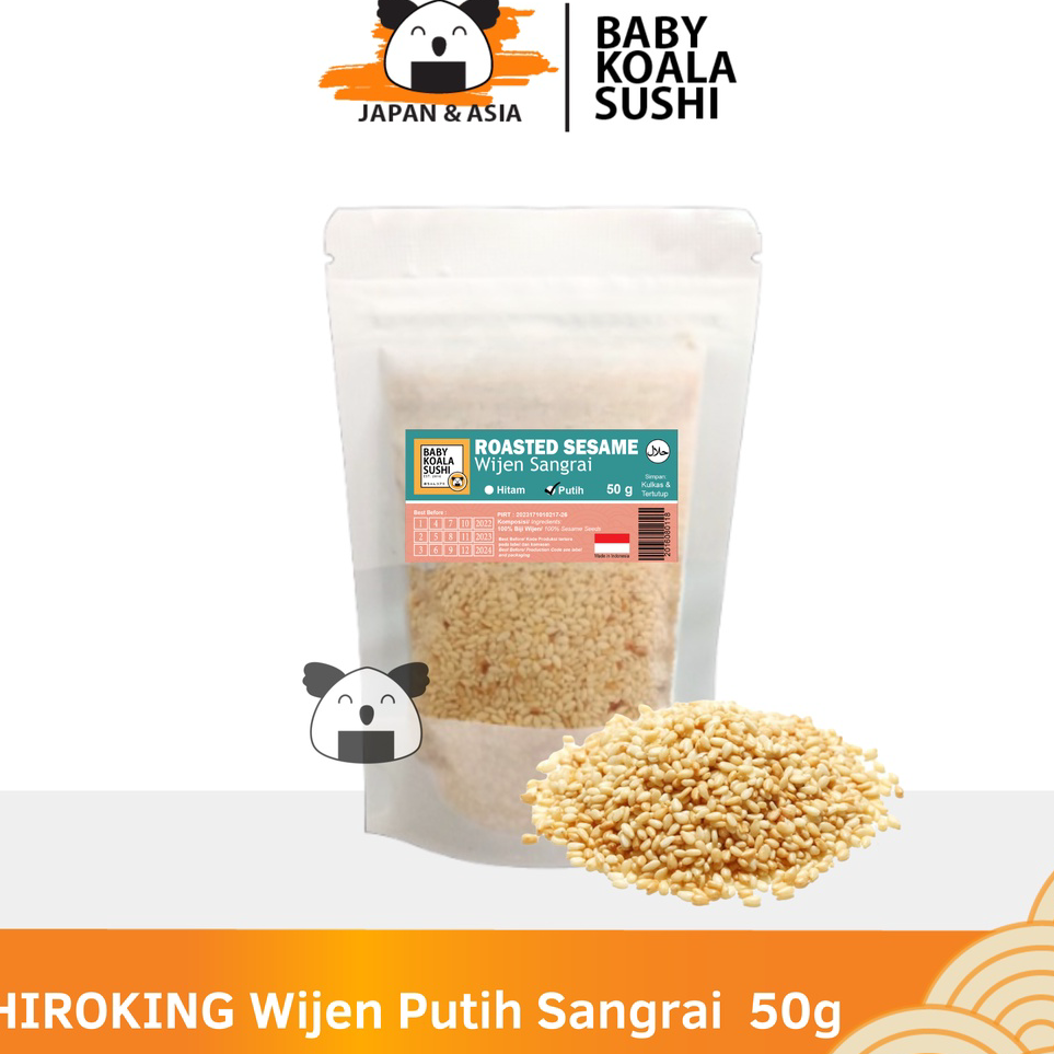 

Bayar Di Tempat HIROKING Biji Wijen Putih Sangrai 50 g Halal │ Roasted White Sesame Seed for Sushi Ramen Harga Termurah