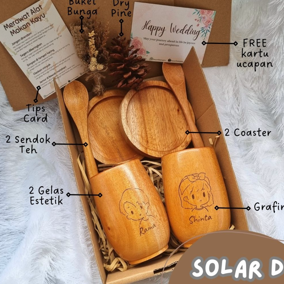 

GVKH0208 DISKON!!!!!!! Solar Hampers Set Gelas GRAFIR / Hampers Kayu Estetik Wedding Gift / Parcel Tukar Kado Anniversary / Kado Ulang Tahun Hadiah Wisuda / Kado Guru Hadiah Guru Hampers Resign / Souvenir Pernikahan / Hadiah Kelulusan Birthday Gift Set /