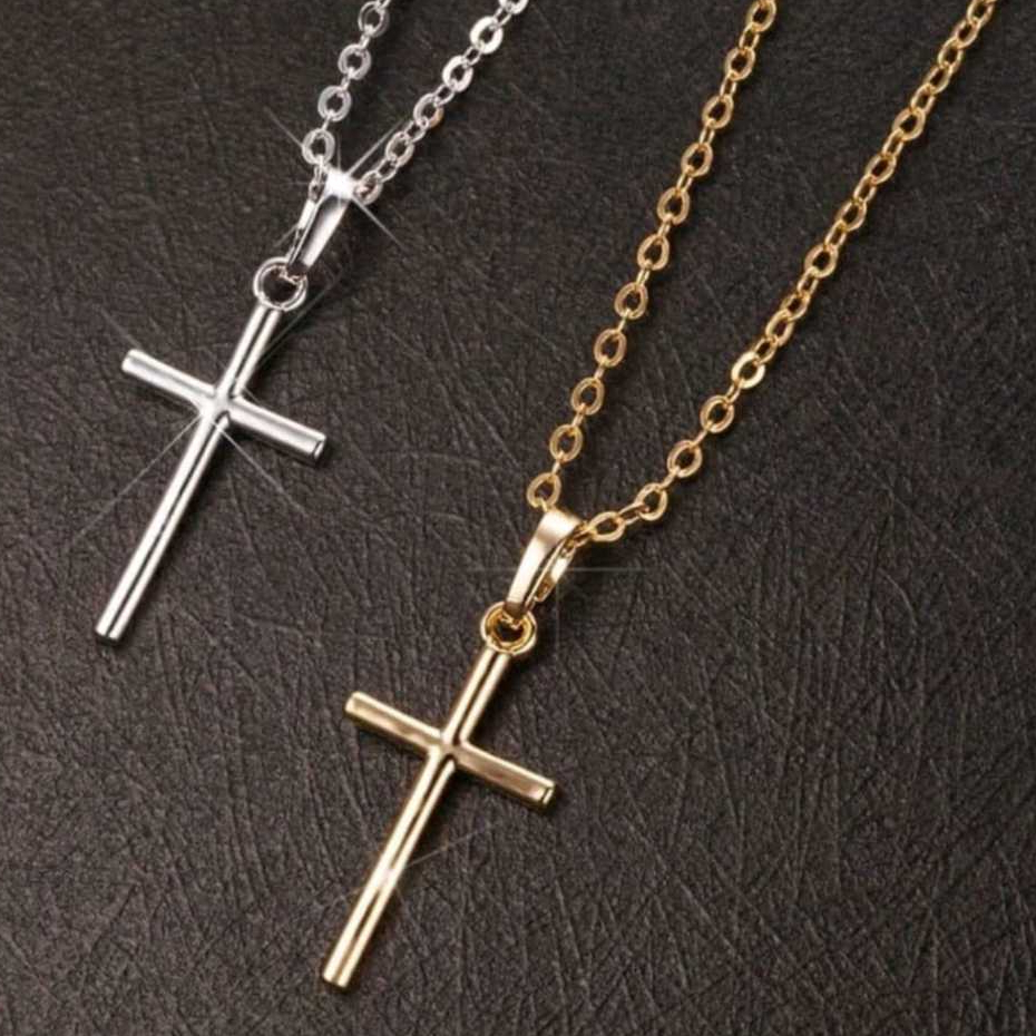 Kalung Salib Pria Dan Wanita Rantai Vintage Cross Salib Liontin/Kalung  Fashion Bahan Anti karat Sel