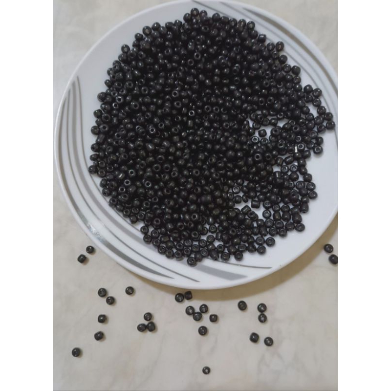 [ 50 gr ] Manik Mote Pasir 3MM , 4MM Hitam
