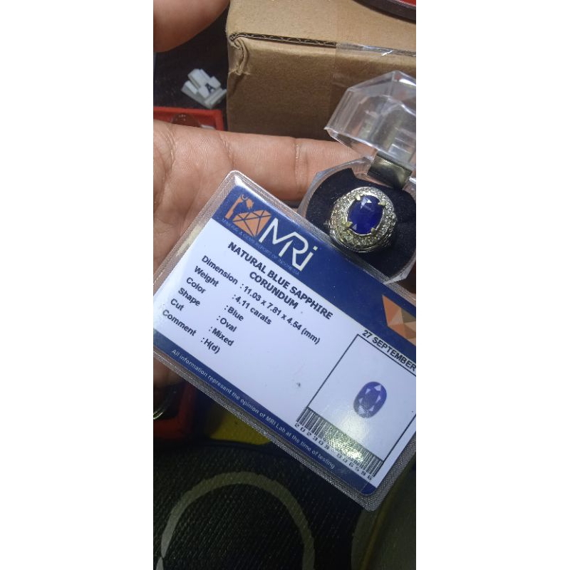 Cincin Blue Sapphire+Memo