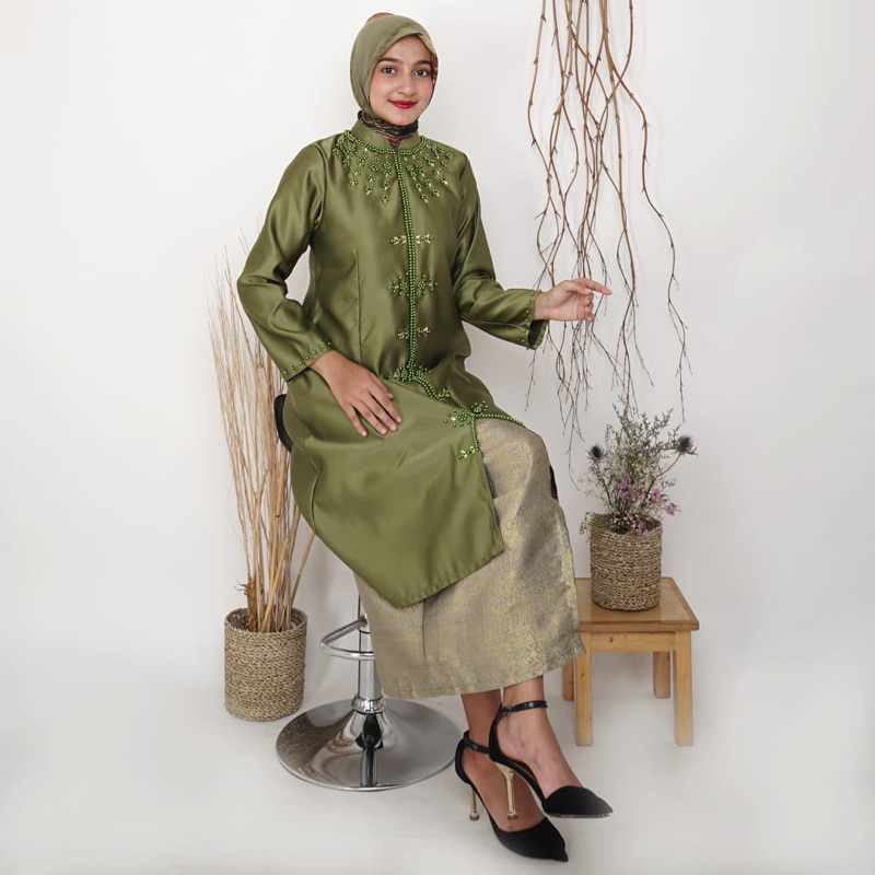 (Ghazza Kebaya) SET KEBAYA KURUNG MODERN TAFETA - KEBAYA PAYET - ATASAN KEBAYA MELAYU - KEBAYA KURUN