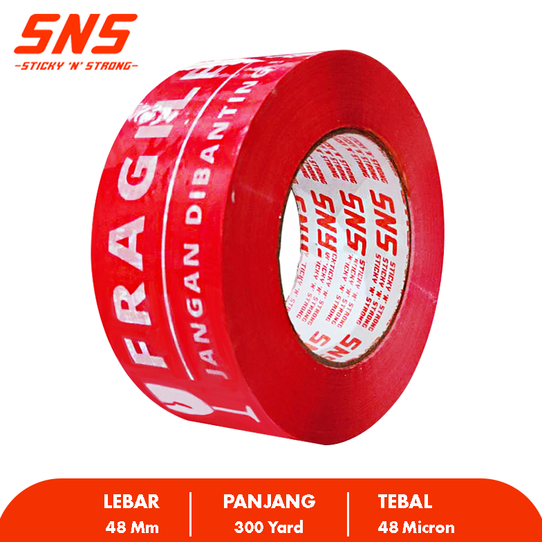 

2.2 FLASH SALE LAKBAN FRAGILE MERAH 300 YARD SNS STICKY N STRONG