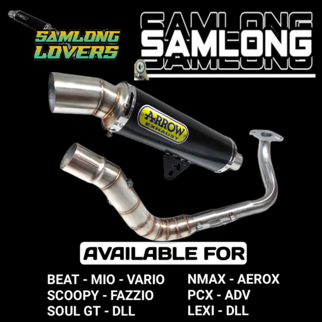 knalpot samlong hitam/knalpot arrow samlong beat/knalpot arrow vario 125/knalpot samlong/knalpot arr