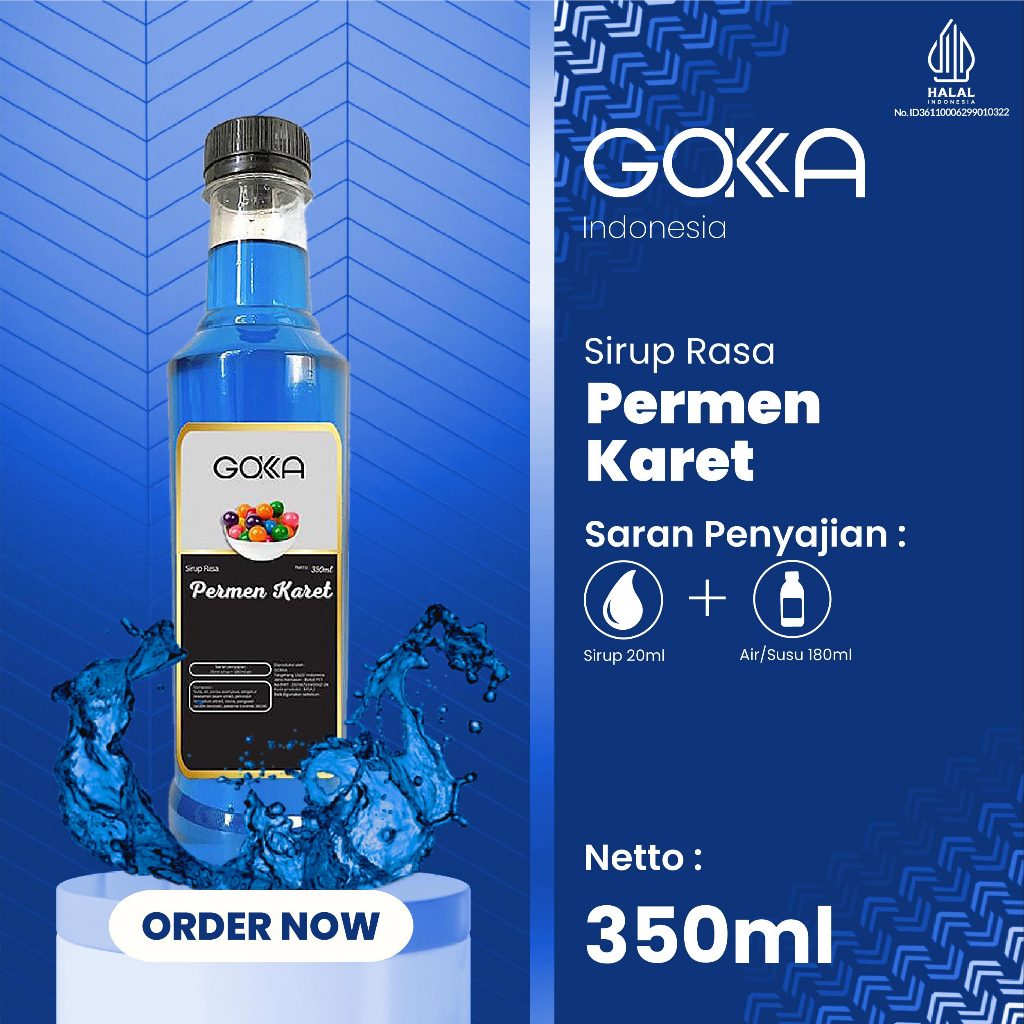 

Minuman Sirup Gokka Rasa Permen Karet / Gokka Bubble Gum Syrup 350ml