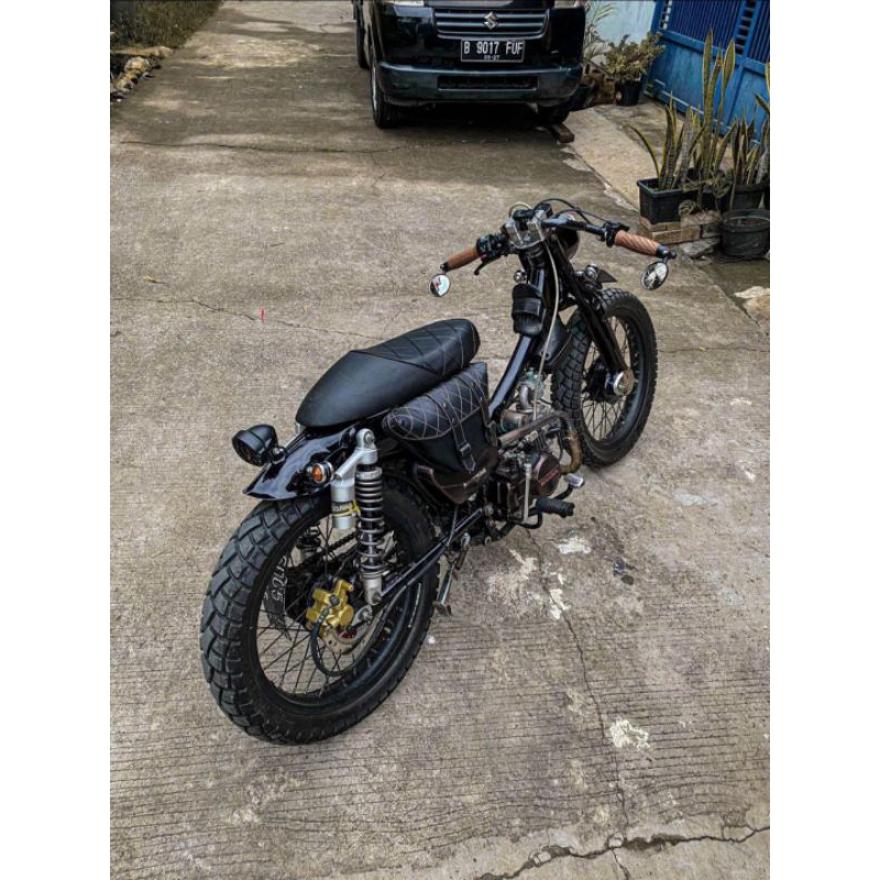 LEHER KNALPOT SCRAMBLER MOTOR BEBEK GRAND KARISMA VEGA JUPITER