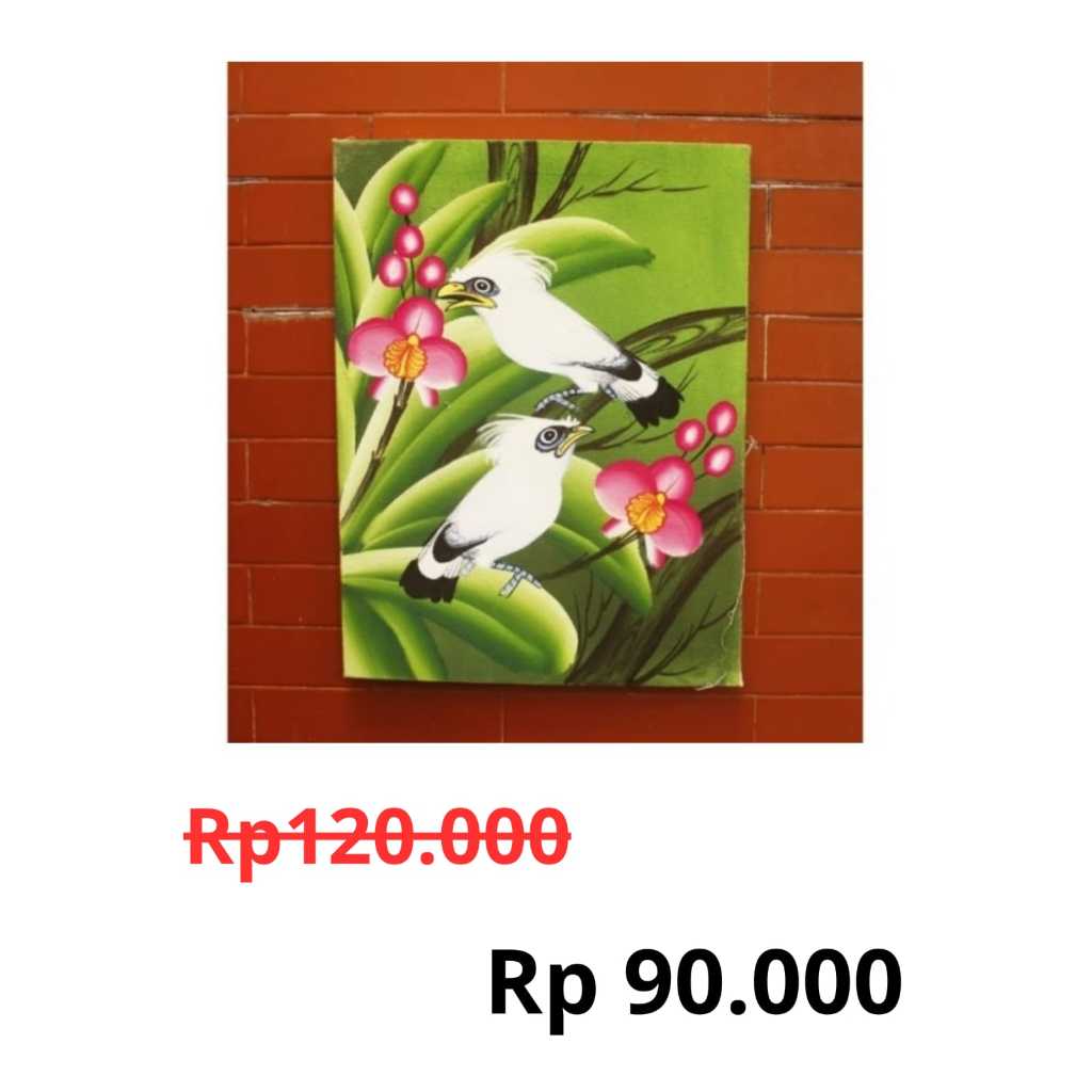 Promo Lukisan Dinding Motif Burung Bali