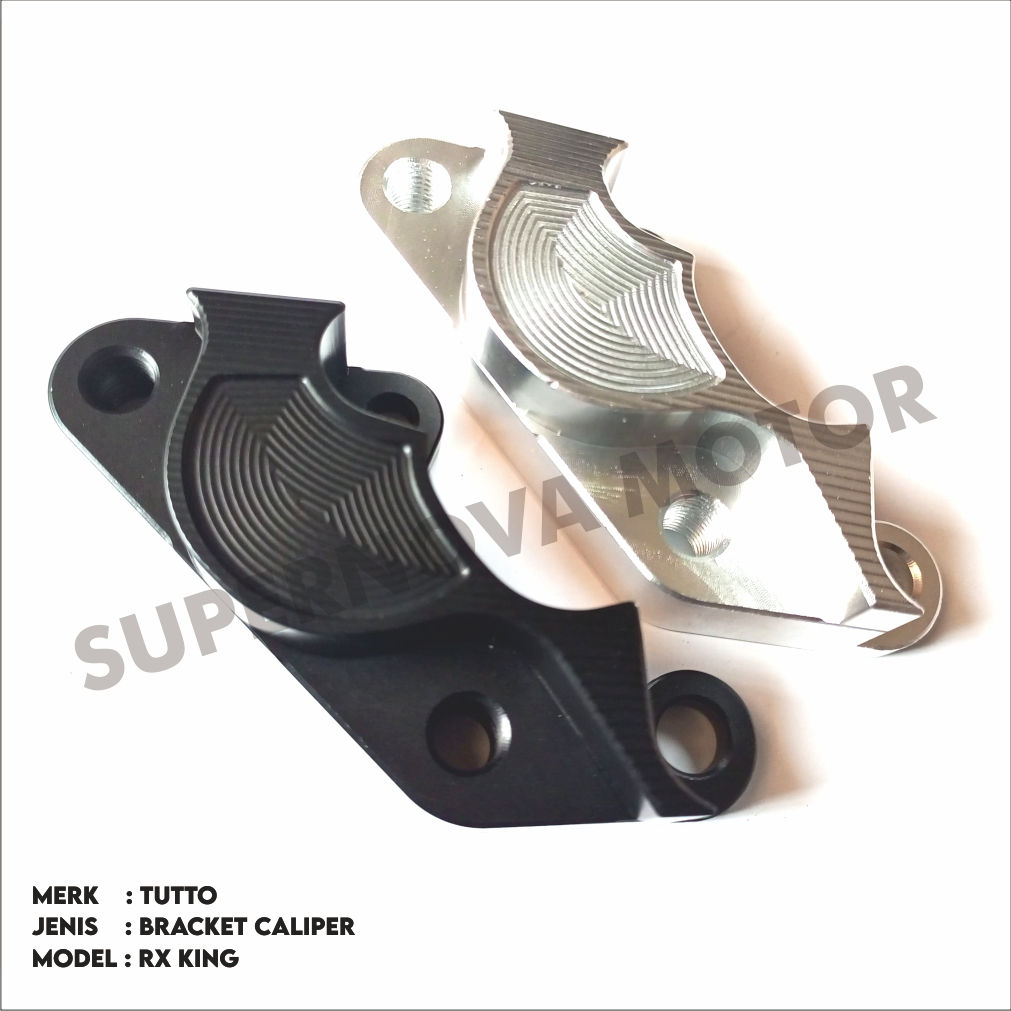 BRACKET CALIPER BREKET RX KING NEW DISC 300MM CNC DURALIUM NISSIN 2 PISTON SAMURAI RCB RX KING SILVE
