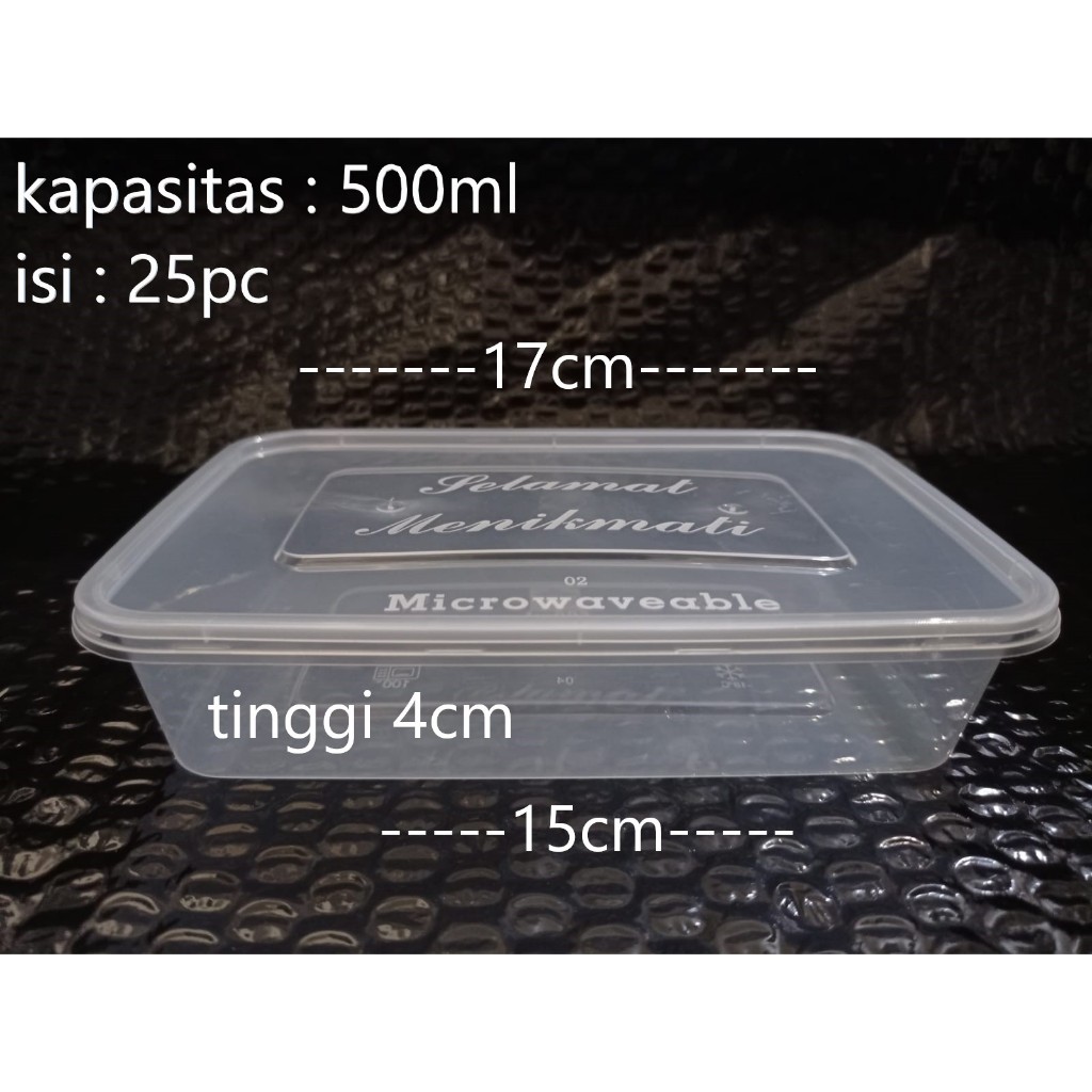 thinwall 500ml/thinwall persegi panjang 500ml/box container/box thinwall 25pcs/food container thinwa