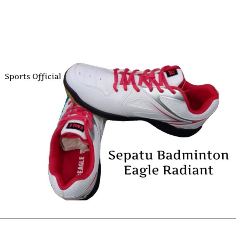 Sepatu Badminton Eagle / Eagle Radiant Sepatu Badminton Original putih-Merah