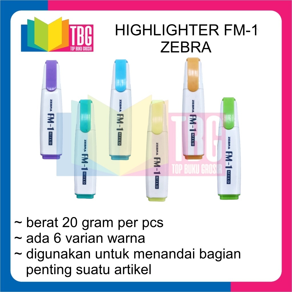 

1 PCS HIGHLIGHTER FM-1 ZEBRA TEXTLINER