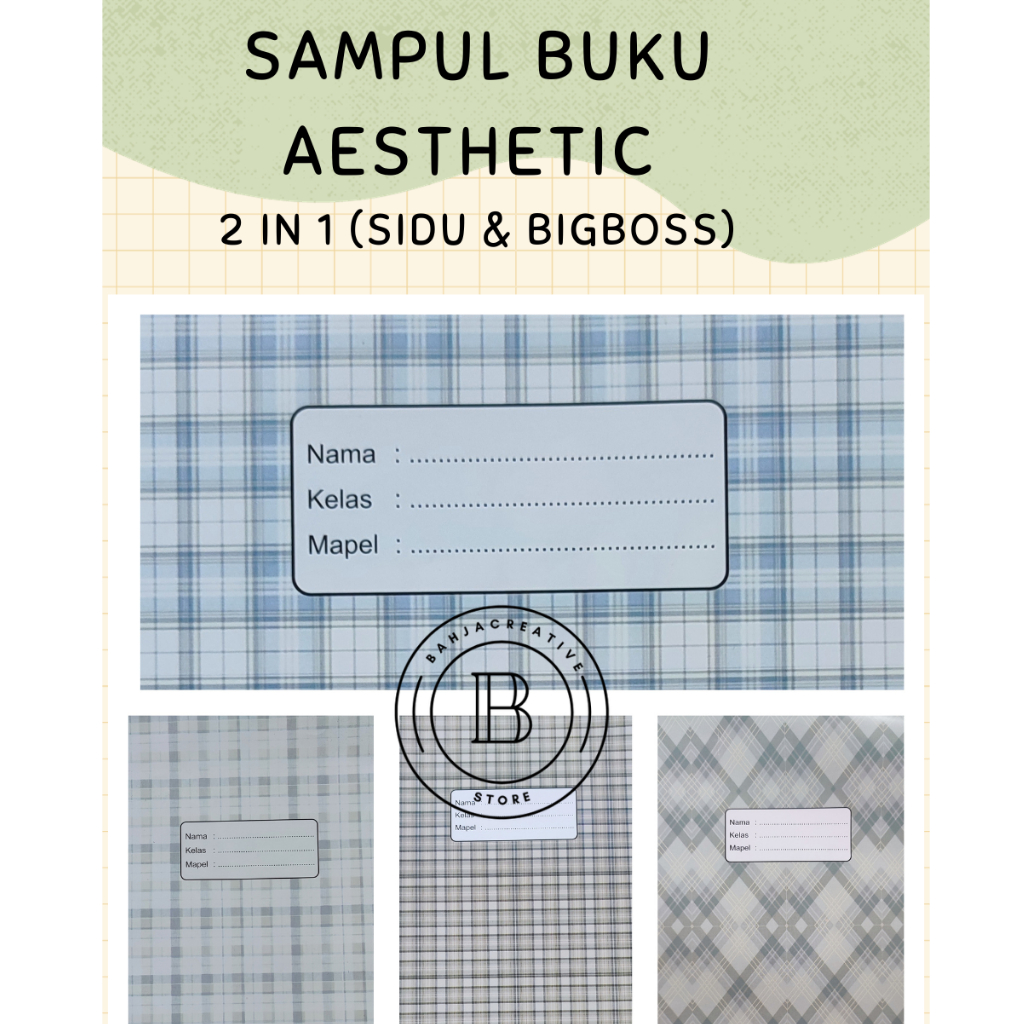 

ISI 10 PCS SAMPUL BUKU AESTHETIC 2 in 1 (BISA BUKU BIGBOSS DAN BUKU KECIL)