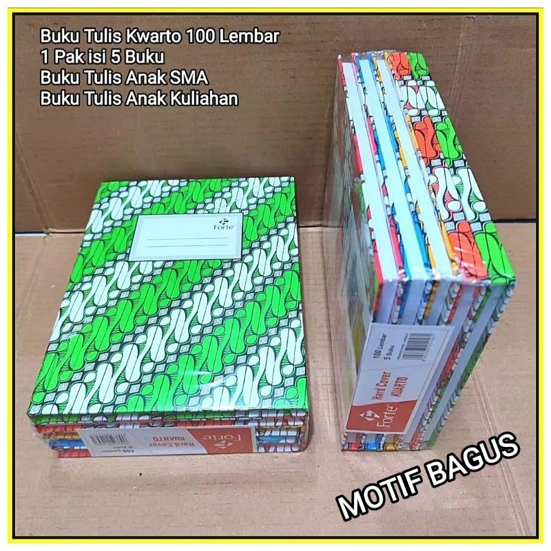 

1 Pak Buku Tulis Kwarto 100 Lembar & 80 Lembar Isi 5 Pcs