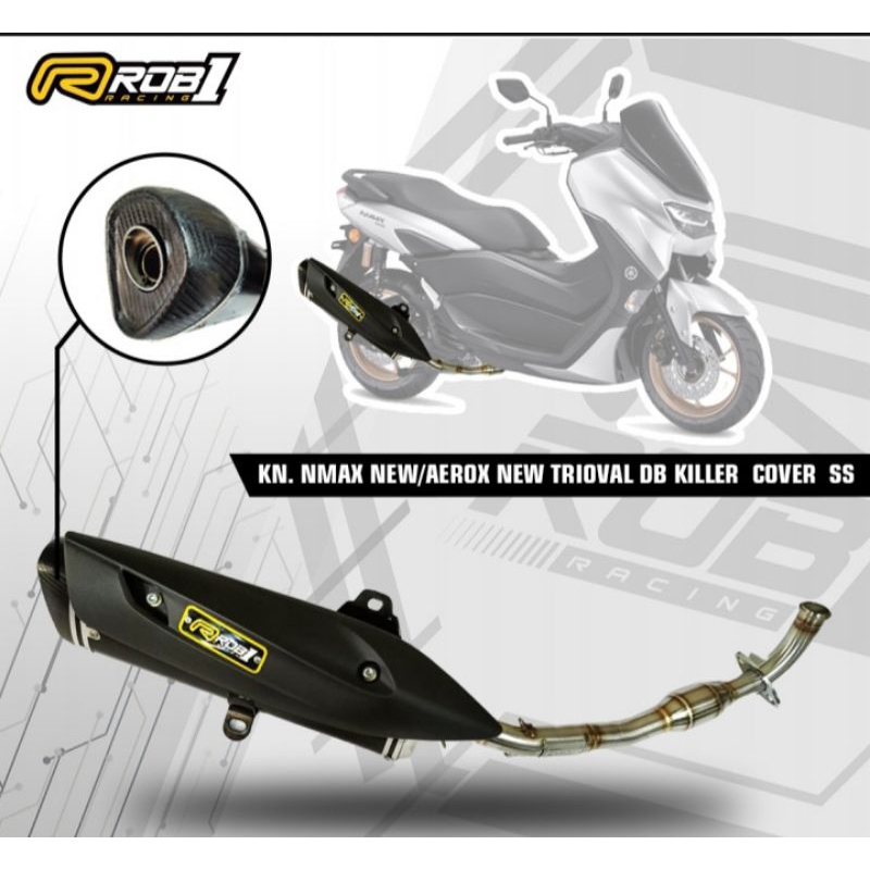 knalpot rob1 Nmax all new trioval black db killer ss cover Power Bomb original racing jogja