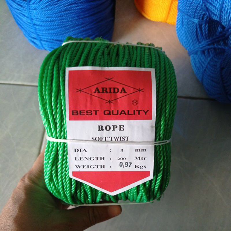 Tali tambang 3 mm 200 m ARIDA tali tampar tali jaring ikan