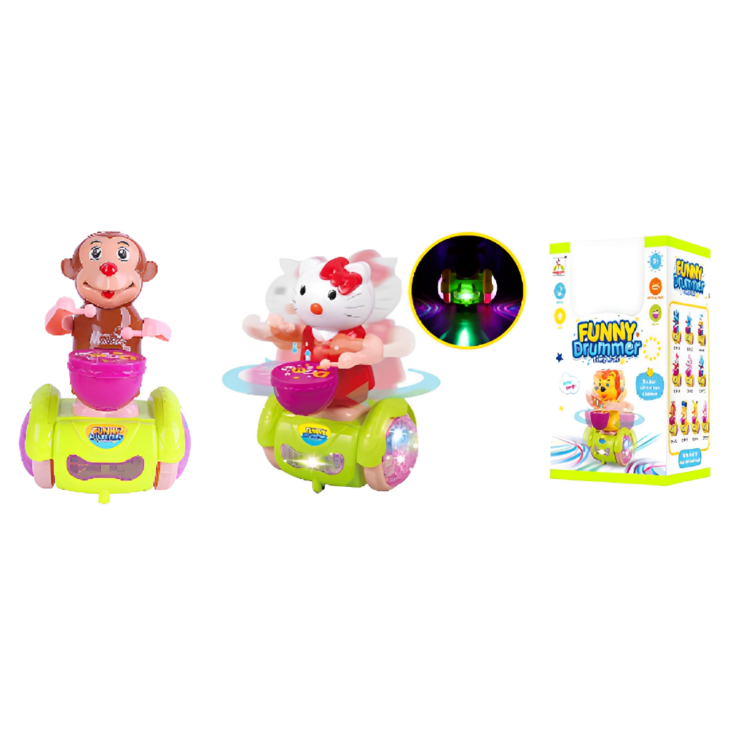 Mainan Anak Little Drummer BO - Mainan Monyet Drum drummer mongkey hellokitty lampu musik  batere