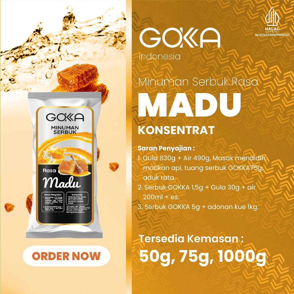 

Bubuk Minuman / Drink Powder Gokka Rasa Madu Kemasan 50gr