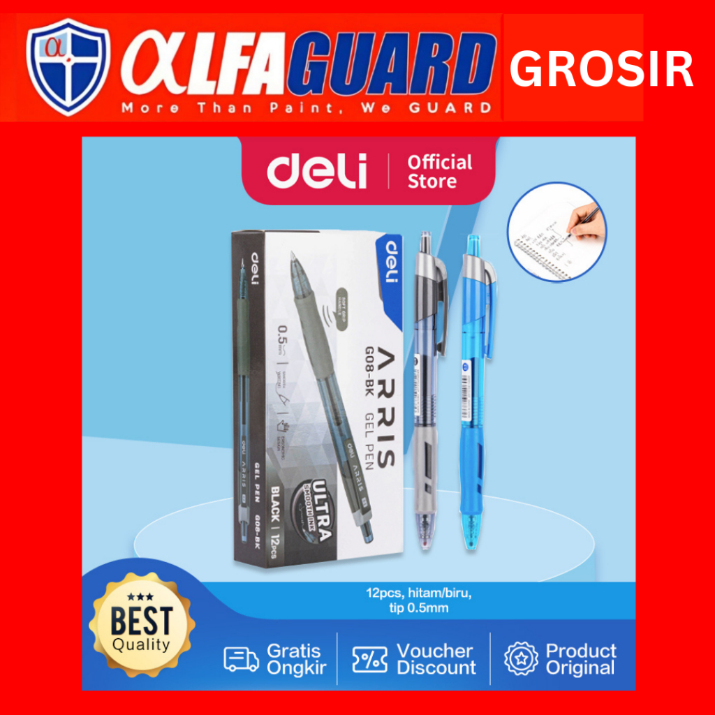 Pulpen DELI ARRIS Gel Pen 0.5mm - G08-BL