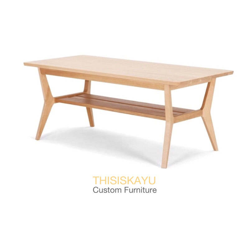 MEJA TAMU KAYU JATI ASLI NATURAL KAYU | MEJA TAMU MINIMALIS KAYU ASLI | MEJA TAMU GAYA JEPANG JAPAND