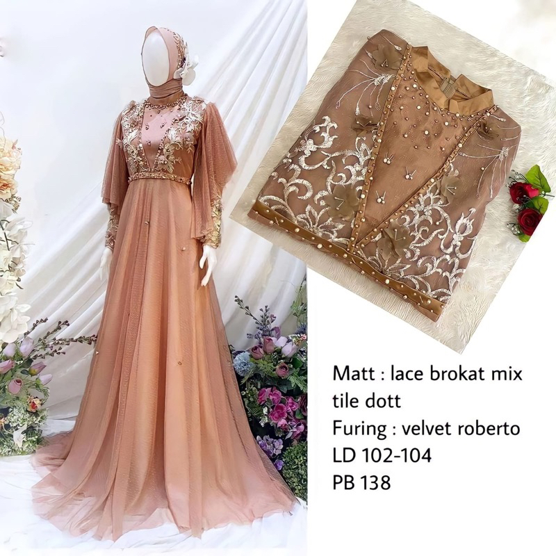 Seroja Exclusive Dress Gamis Brokat Jumbo dan Standar