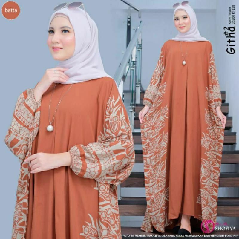Kaftan Jumbo LD 180 Mewah Model Terbaru Daster Jumbo Kekinian Murah Lengan Panjang Busui