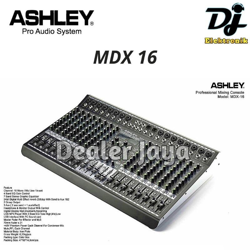 Mixer Analog Ashley MDX 16 / MDX16 - 16 channel