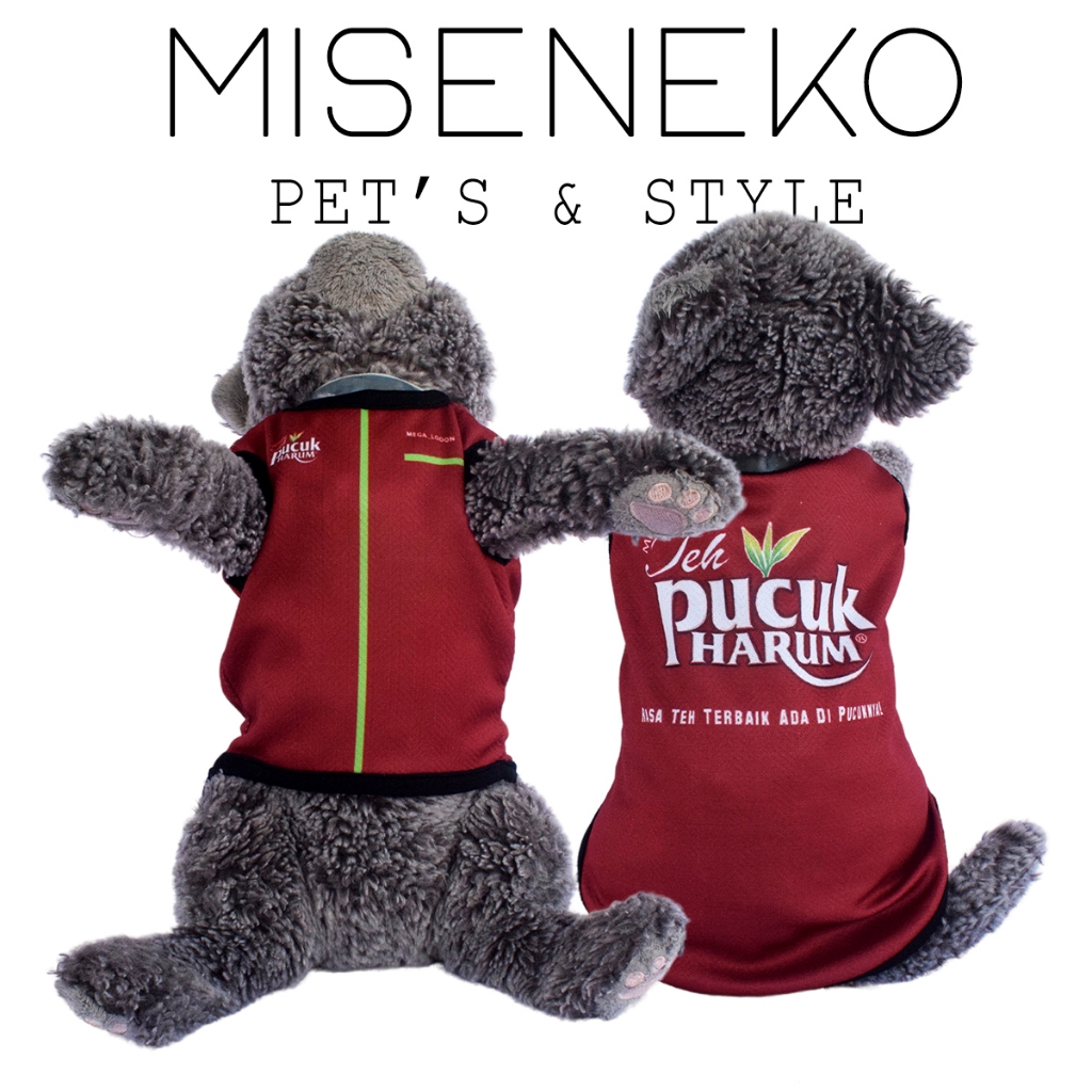 Baju Kucing Lucu Murah Motif Teh Pucuk Cowo Cewe Jantan Betina Aksesoris Hewan Kecil