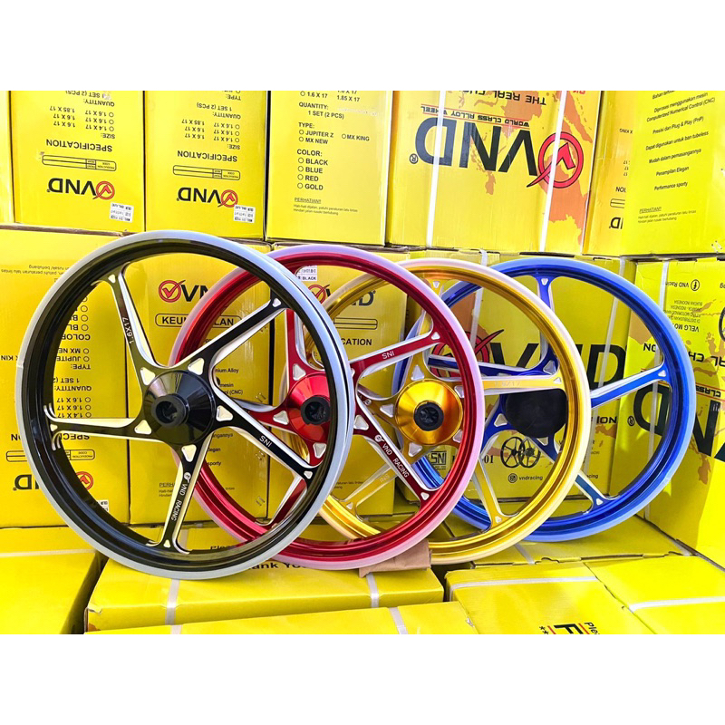 Velg VND Racing AK-55 Series Palang 5 CNC Mio Sporty Mio M3  Vario110 Vario125 Vario160 Ring 14 17 F