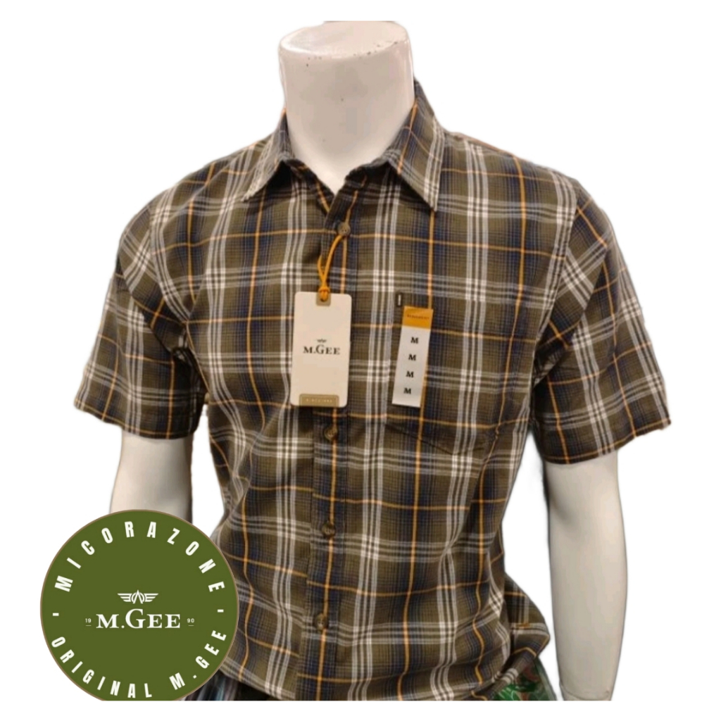 Kemeja Original MGEE - Kemeja Kasual Kerja Lengan Pendek MGEE Olive Alto C130