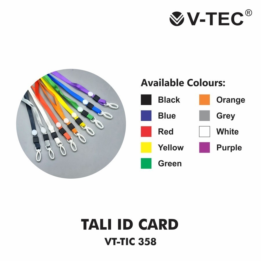 

(10 pcs) V-TEC LANYARD TALI GANTUNGAN NAME TAG ID CARD VT-TIC 358