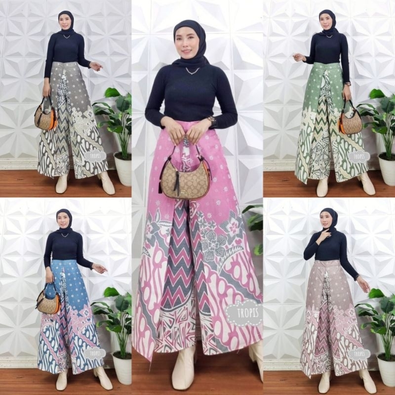 Grade Ori Celana Layer Celana Kulot Batik Tumpuk Kerja Kantoran Celana Kondangan Bawahan Kebaya